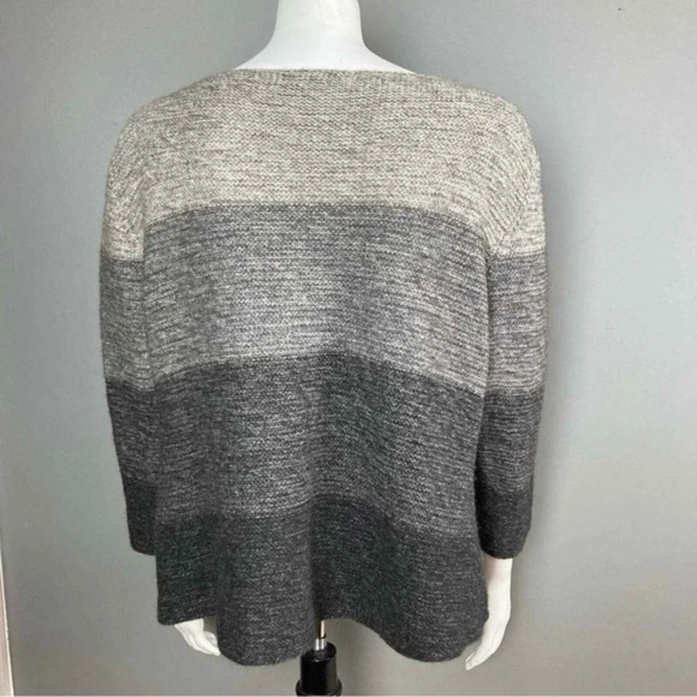 Eileen‎ Fisher thick wool silk sweater XL Thick super soft high quality Striped